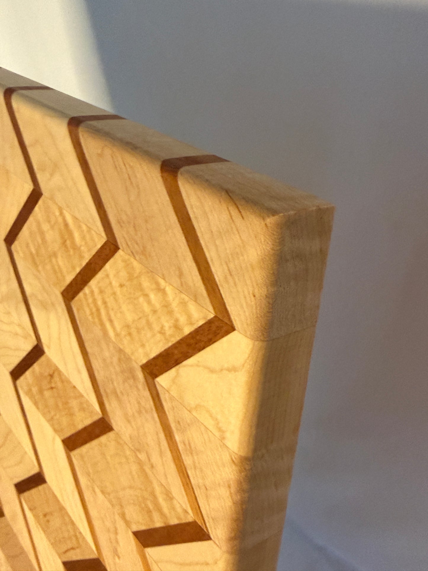 Maple & Cherry Zigzag pattern Cutting Board