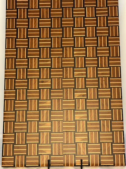Walnut, Maple and Cherry Basketweave Cutting Board