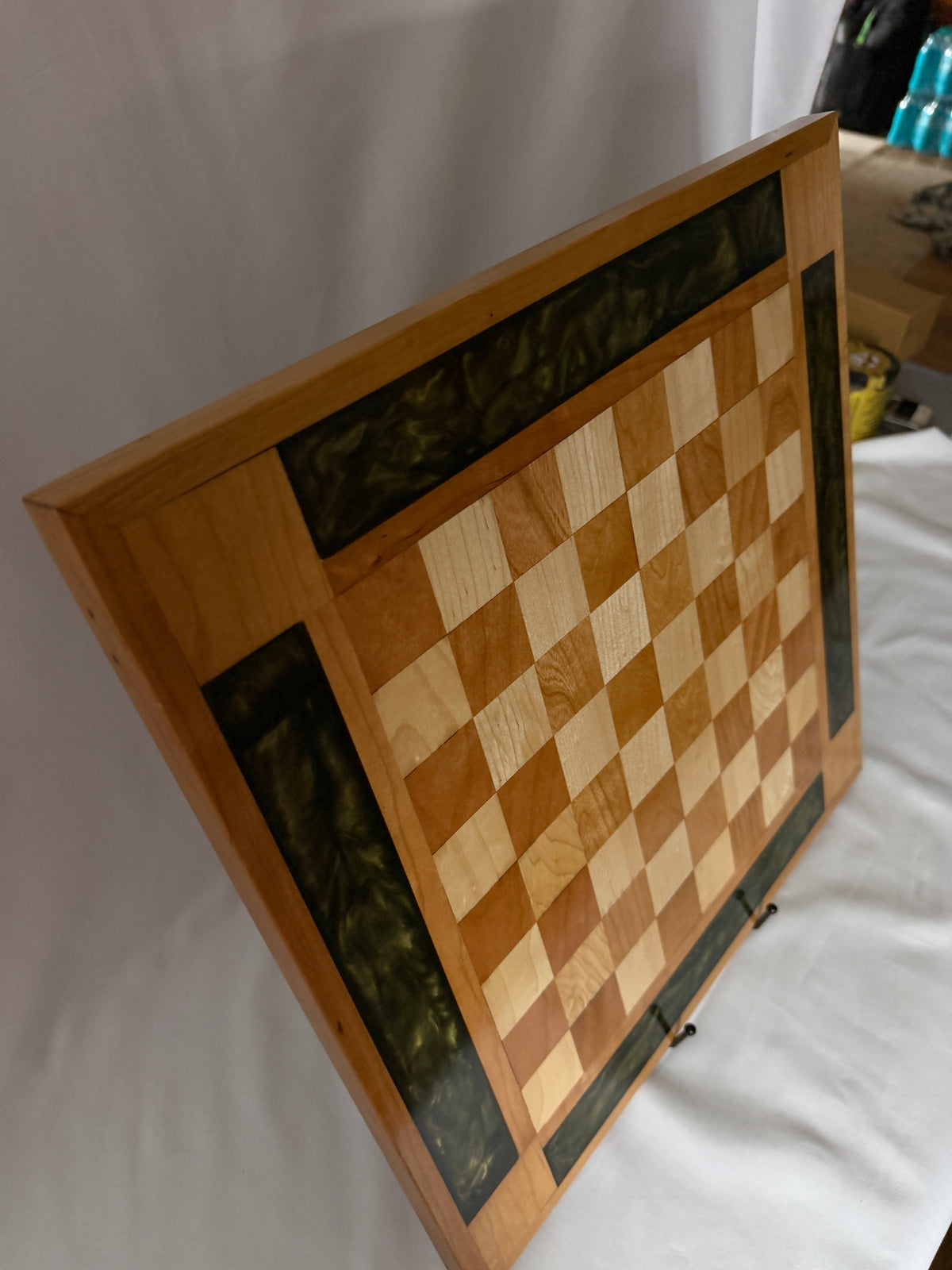 Olive Gold Cherry Chess Board