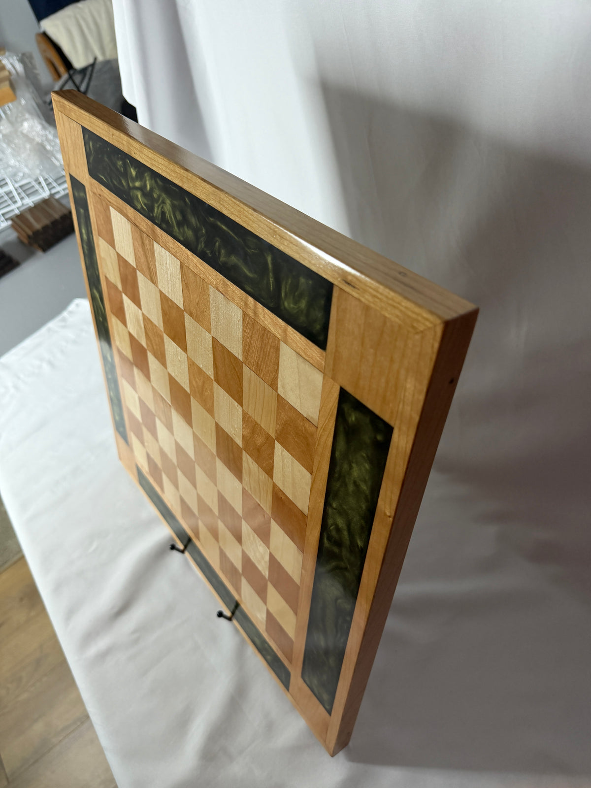 Olive Gold Cherry Chess Board