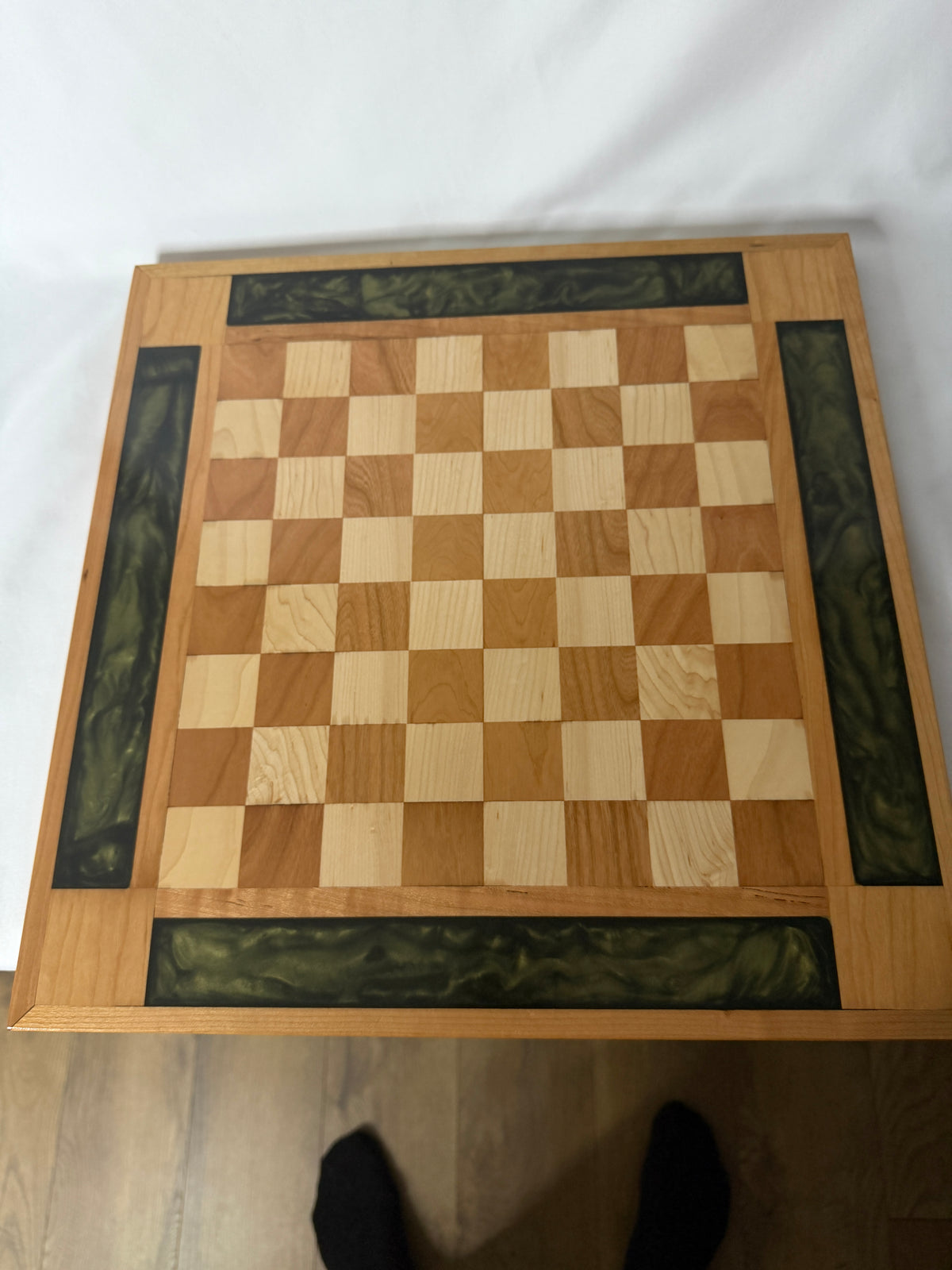 Olive Gold Cherry Chess Board