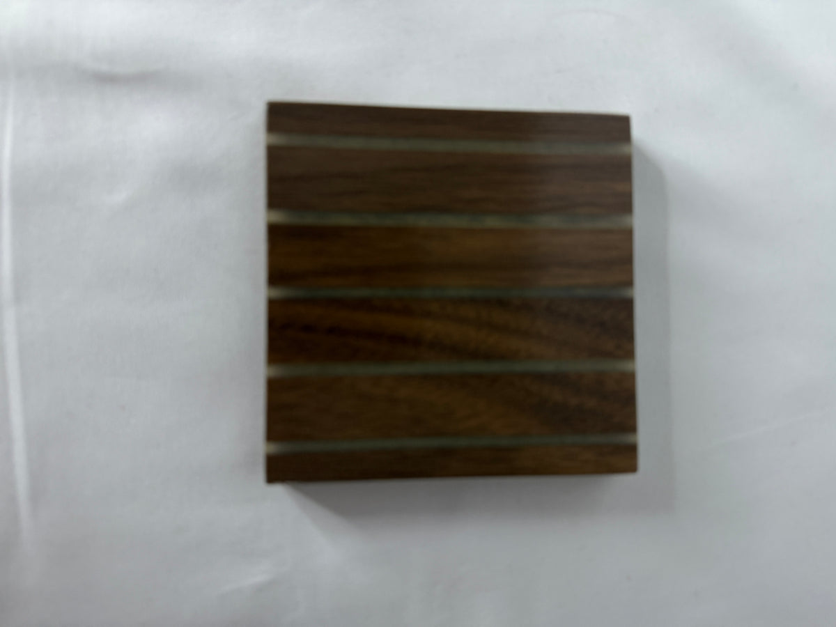 White Chalcedony Walnut Coasters
