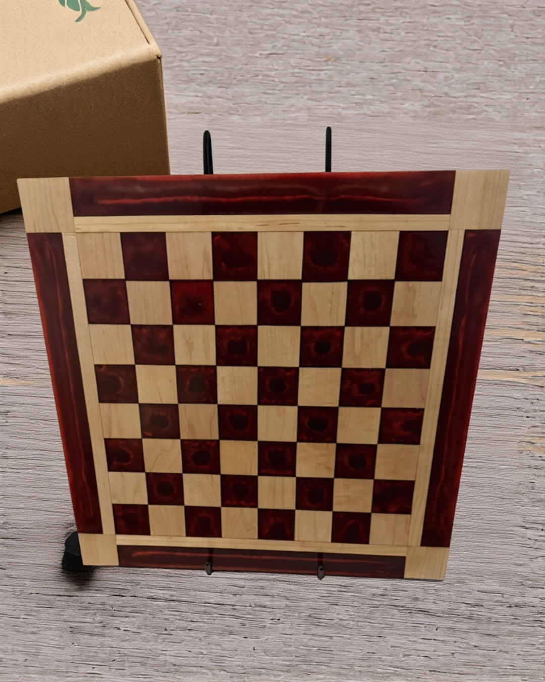 Burgundy Maple Chess Board